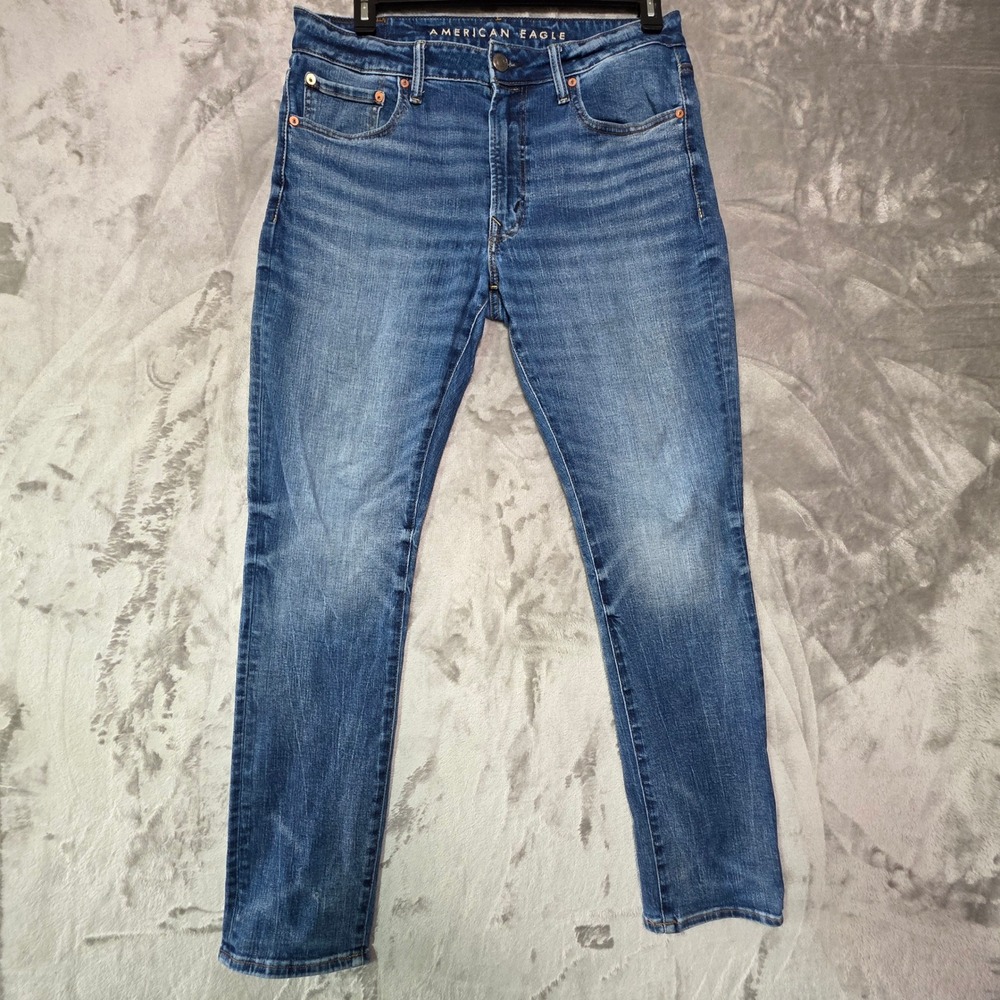 American Eagle Slim Airflex+ Jeans Mens 34x32 Medium Wash Real Good Denim